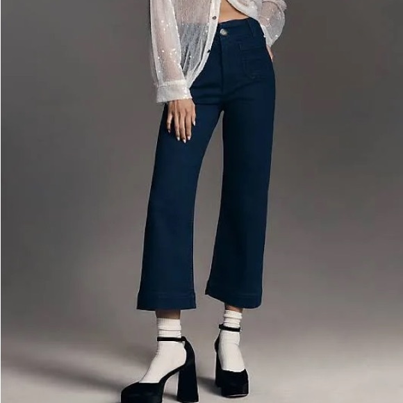 Anthropologie Denim - NWT Anthropologie Maeve The Colette Cropped High Rise Wide Leg Jeans Size 24P